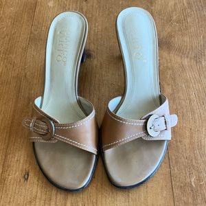 Franco Sarto leather heeled slide